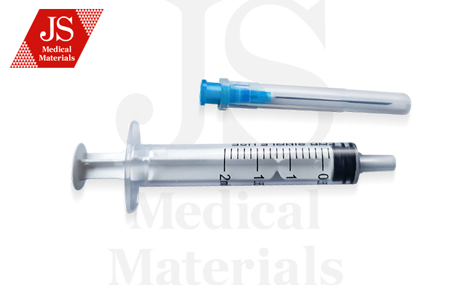 Шприц JS ін’єкційний 2,0 мл з голкою 0,6х32мм мм, 3-х компонентний, тип з’єднання з голкою «Луер Сліп»